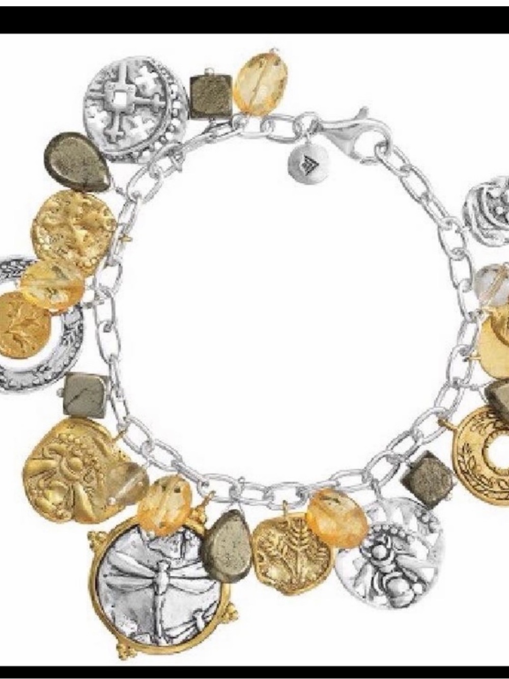 Rare Silpada Bracelet Silver and Gold Charm Bracelet up to 8.5โ Wrists ๐ - Picture 8 of 8